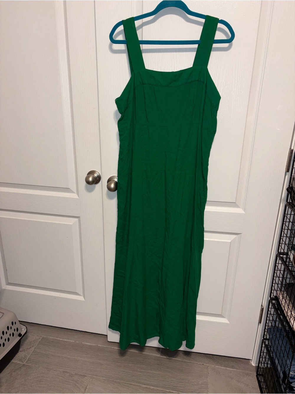 Vince Camuto Emerald Green Square-Neck Maxi Dress